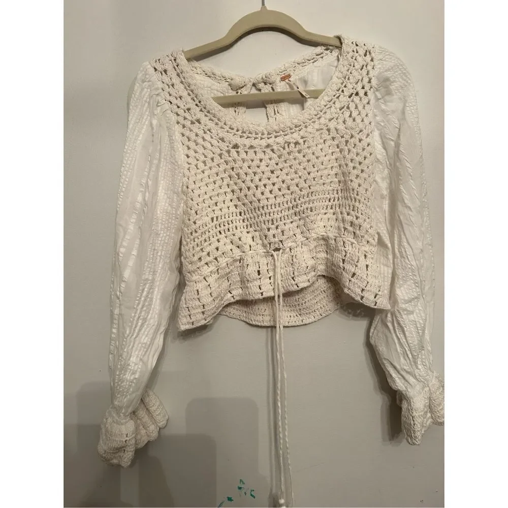 Free people Megan Crochet Top size xs